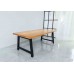 Rustic Solid Wood Rustic Dining Table / Desk / Work Table - Chunky Timber / Black Steel Legs (A-Frame Legs) - 1.5m (150cm) / 1.8m (180cm) / 2m(200cm) c/w Black A-FrameLegs x 2 4-8 Persons - SQUARE EDGE	